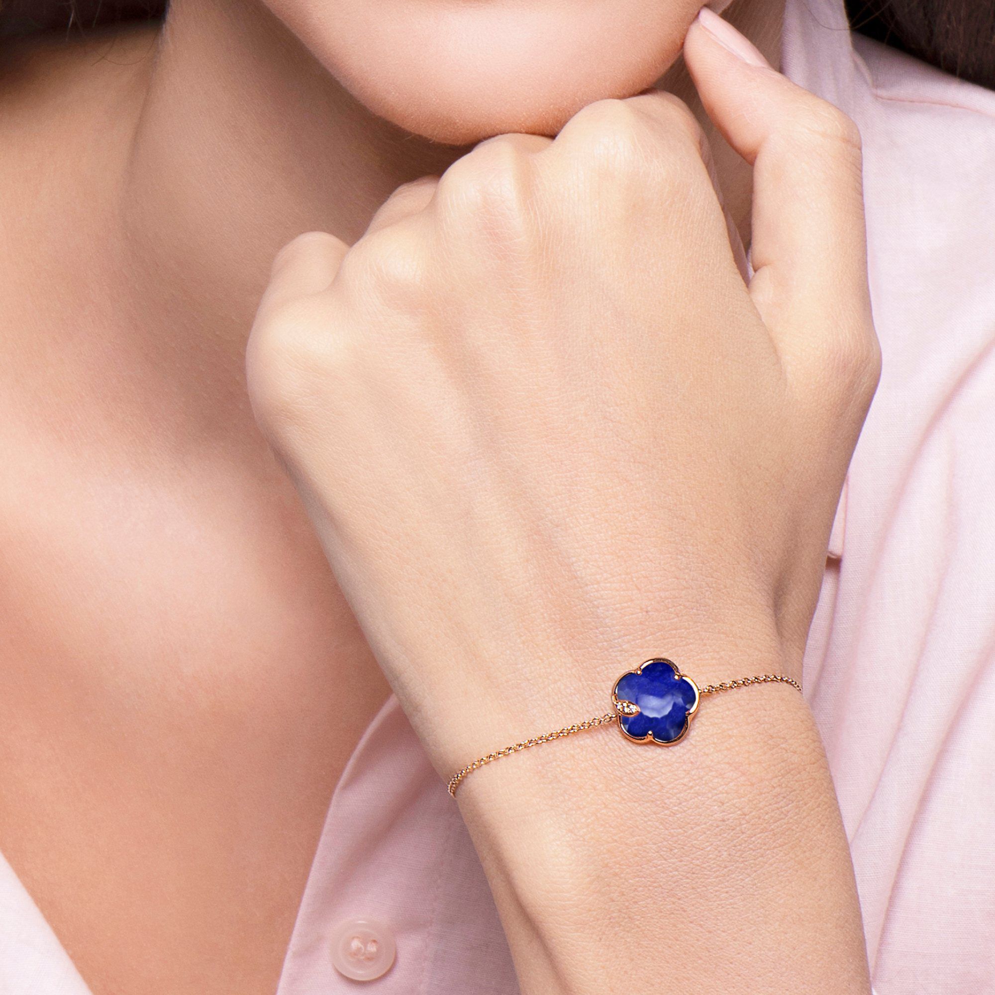 Gold lapis bracelet top